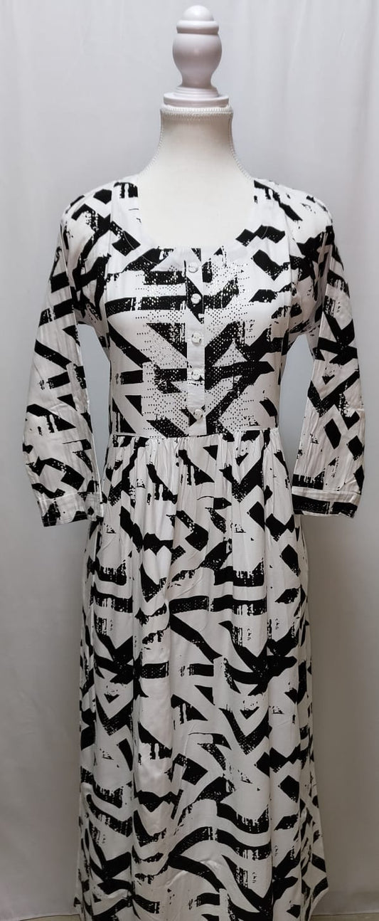Black and White Chudidhar Set